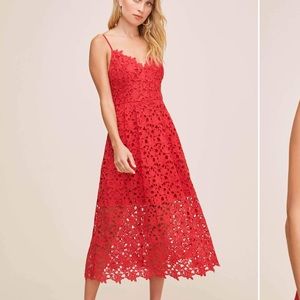Lace a line midi dress by ASTR size small